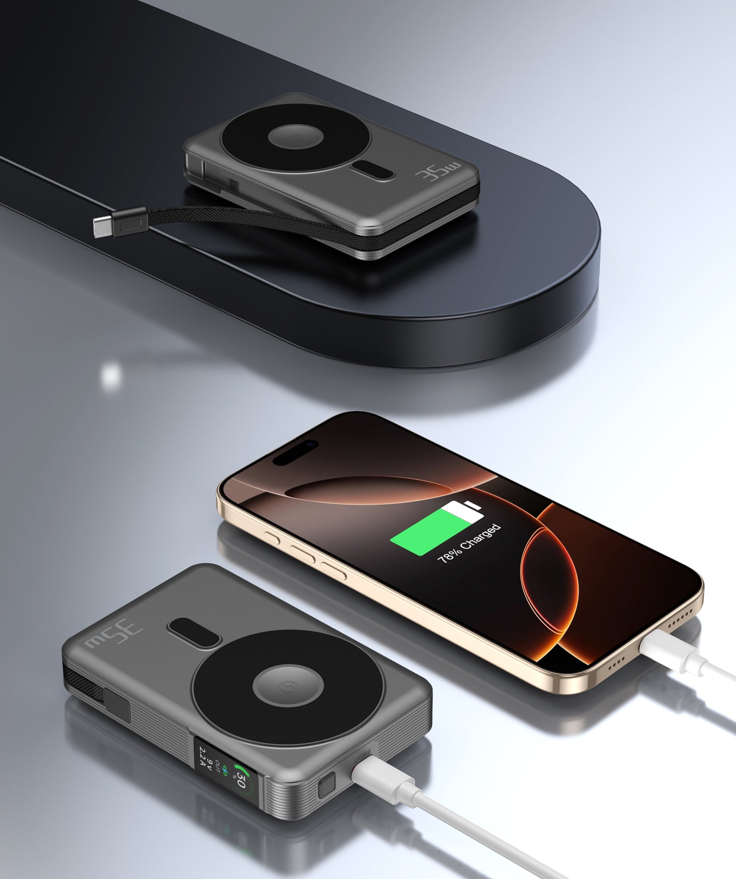 Magnetic TFT Screen 10000Mah fast charging power bank