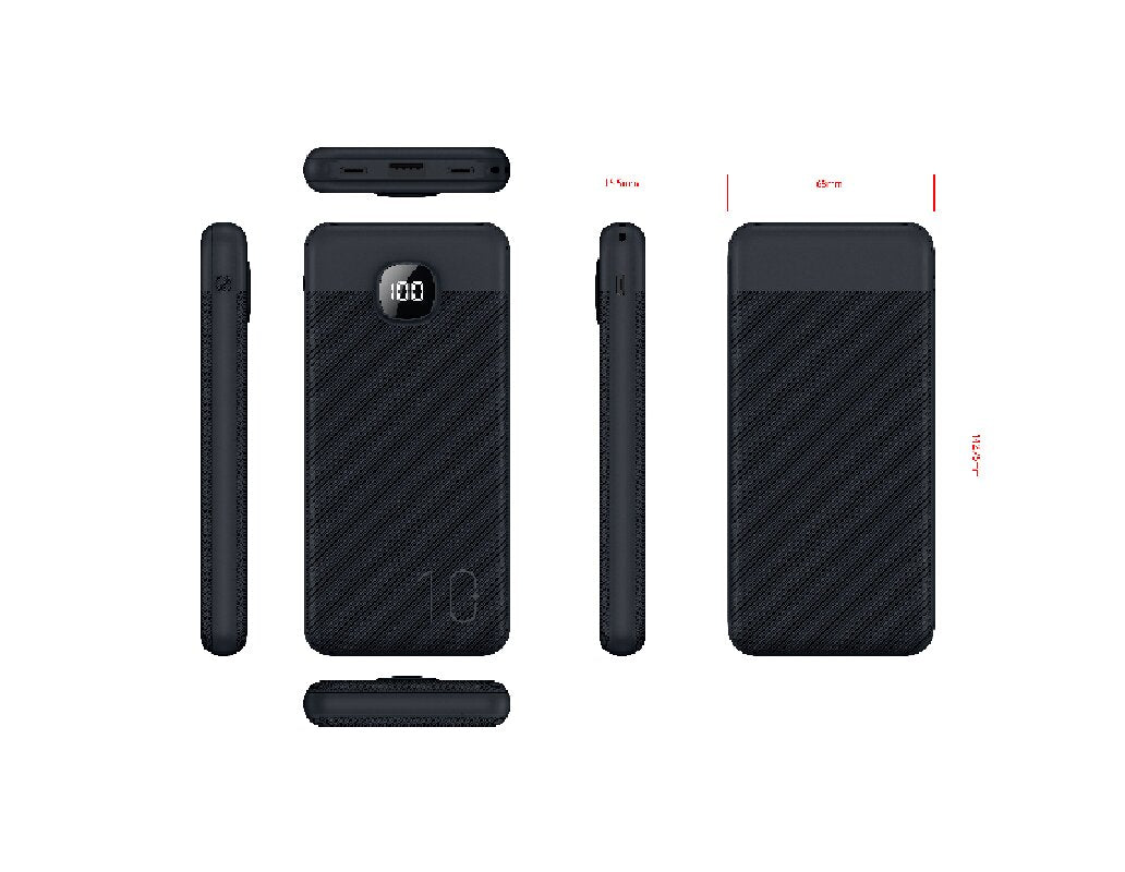 Quick Charging PD 3.0 Built-in Lightning&Type-c&USB Cables 22.5Watts Power Bank 10000mAh Power Supply