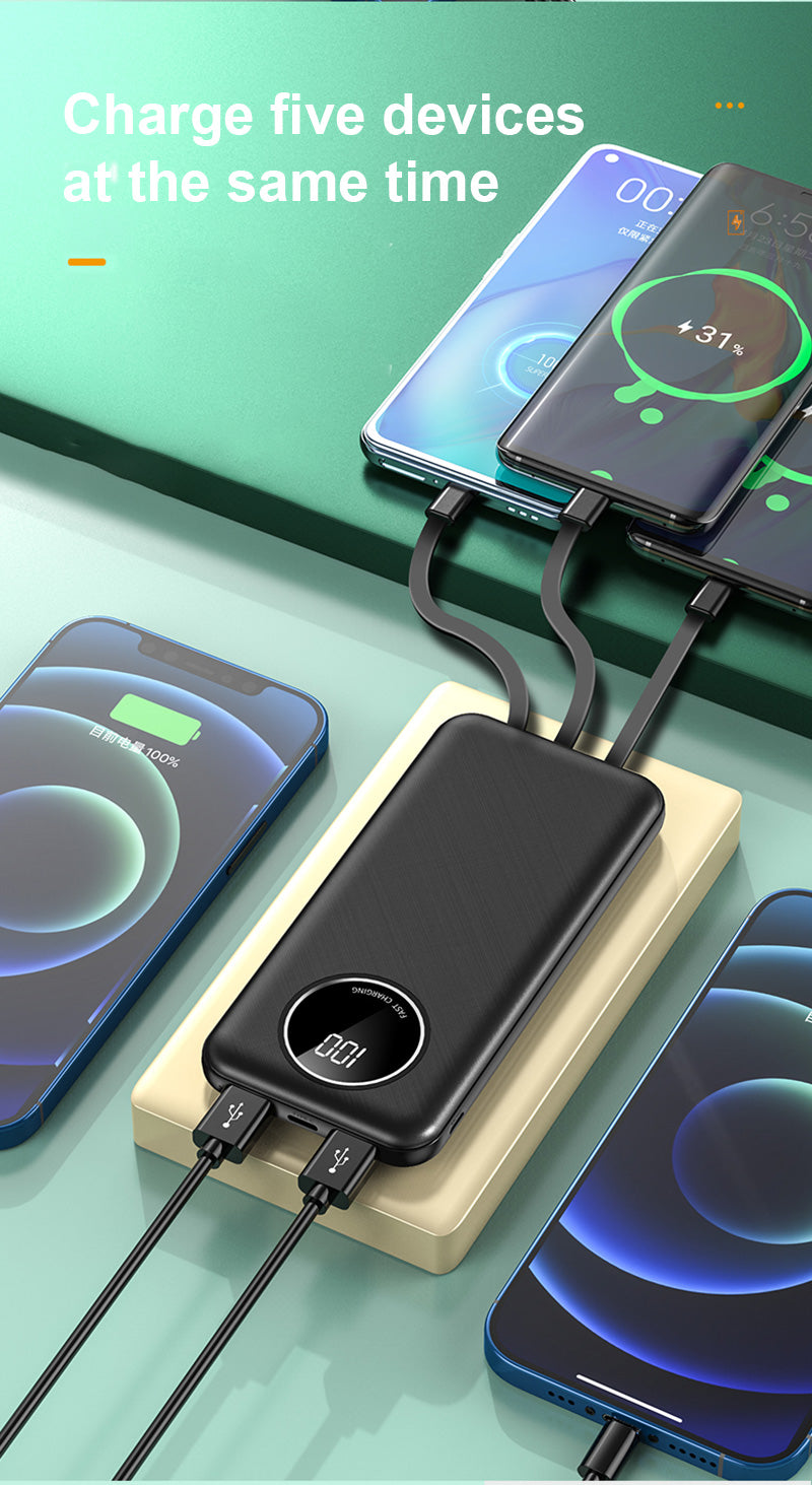 Hot Sale Built In Cable Portable Charger Fast Charging 10000Mah Power Bank