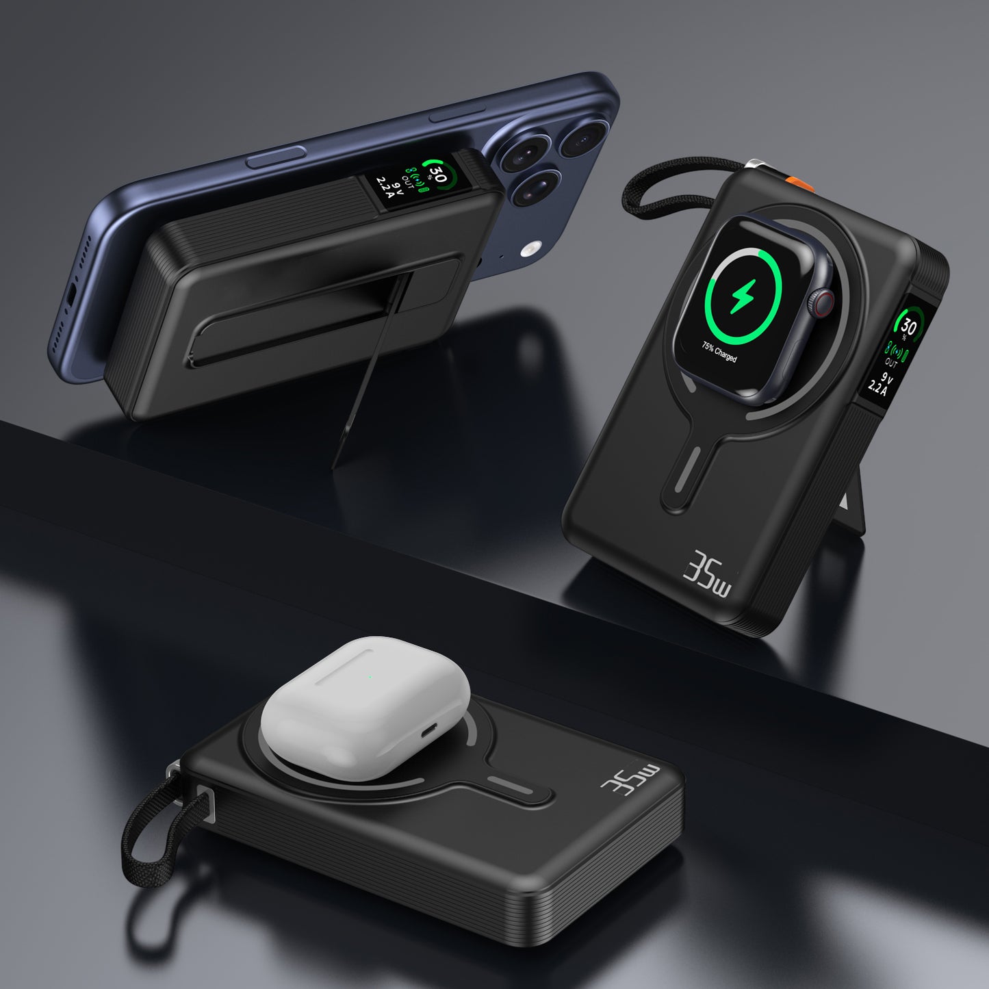 Magnetic TFT Screen 10000Mah fast charging power bank