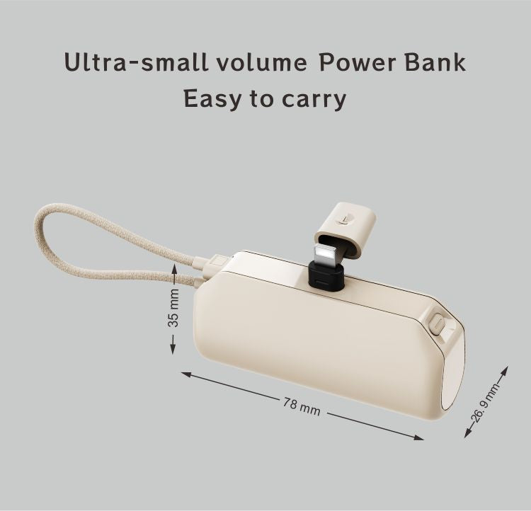 MINI power bank with type-c plug built-in type-c cable 5000mAh