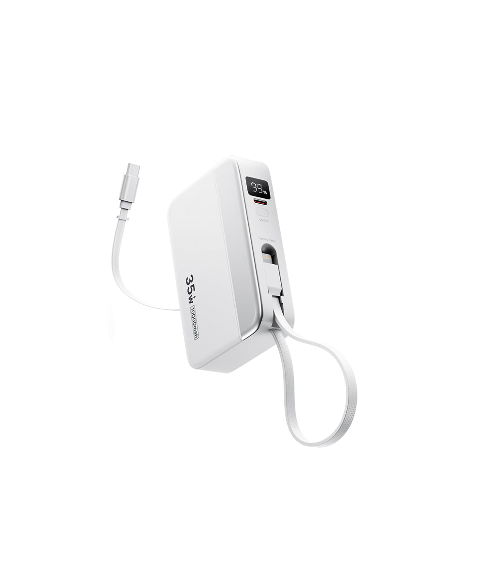 10000Mah Retractable Cable fast charging power bank