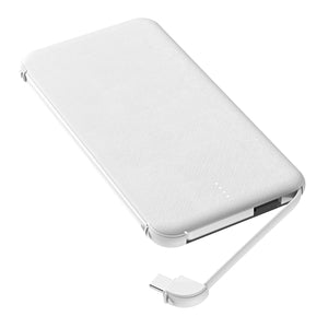 Portable Charger Power Bank 5000mAh Built-in Cables with LED Display
