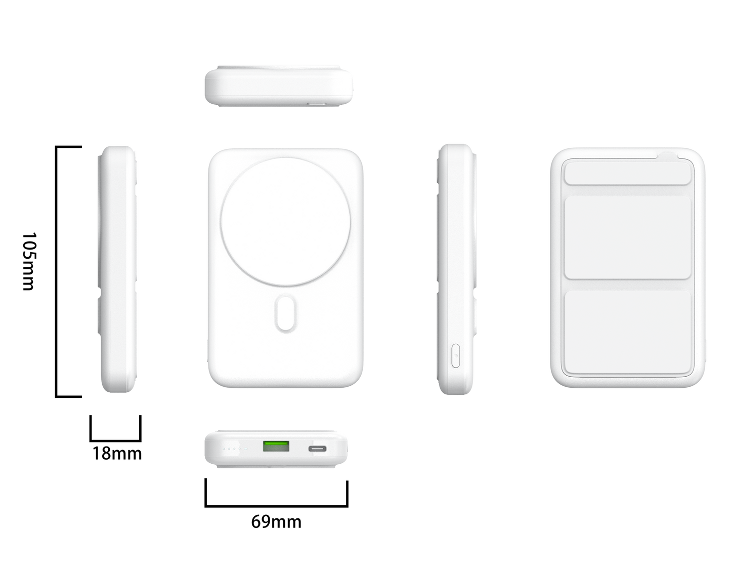 10000mAh magsafe power bank PD3.0 unique leather magnetic phone stand