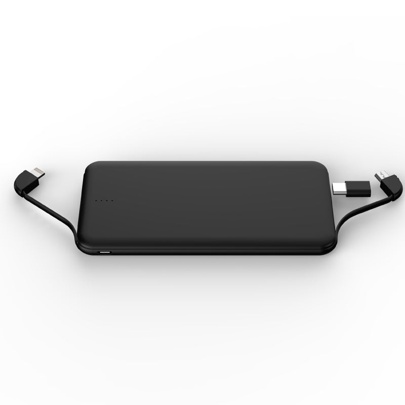 Power bank 5000mah with dual cables type-c adaptor power bank 5000mah