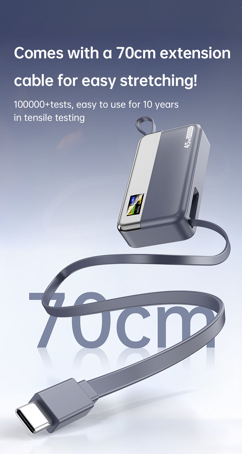 Built-in Retractable cables 20000mAh Powerbank