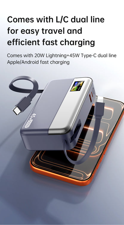 Built-in Retractable cables 20000mAh Powerbank