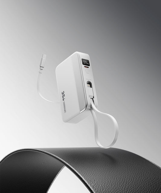 10000Mah Retractable Cable fast charging power bank