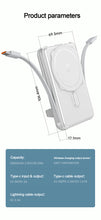 Load image into Gallery viewer, Magsafe wireless charging power bank 10000mAh fast charging 20W built-in dual cables