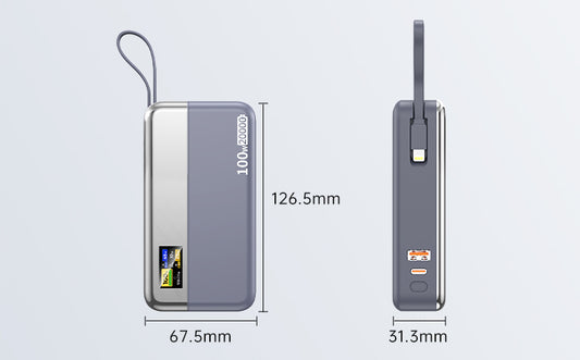 Built-in Retractable cables 20000mAh Powerbank
