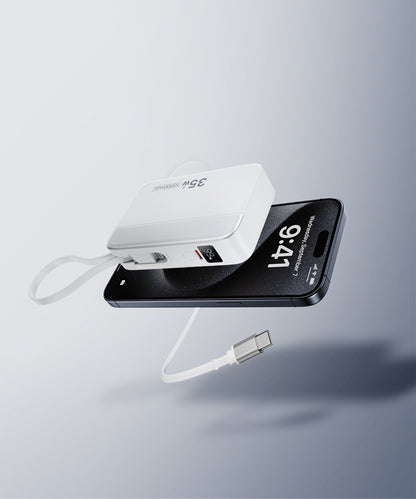 10000Mah Retractable Cable fast charging power bank