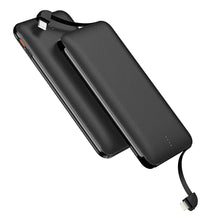 Load image into Gallery viewer, Built-in dual cables Fast Charging 20watts Power Bank 10000mah Mobile Battery Phone Charger Powerbank High Capacity 10000 mah Power Banks