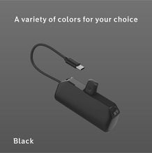 Load image into Gallery viewer, MINI power bank with type-c plug built-in type-c cable 5000mAh