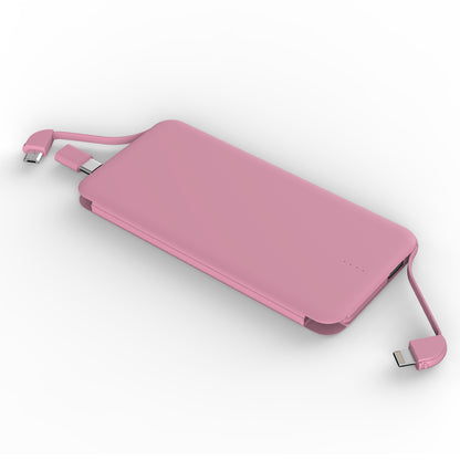 Power bank 5000mah with dual cables type-c adaptor power bank 5000mah